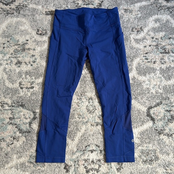 Lululemon Royal Blue Crop Leggings - Picture 1 of 12